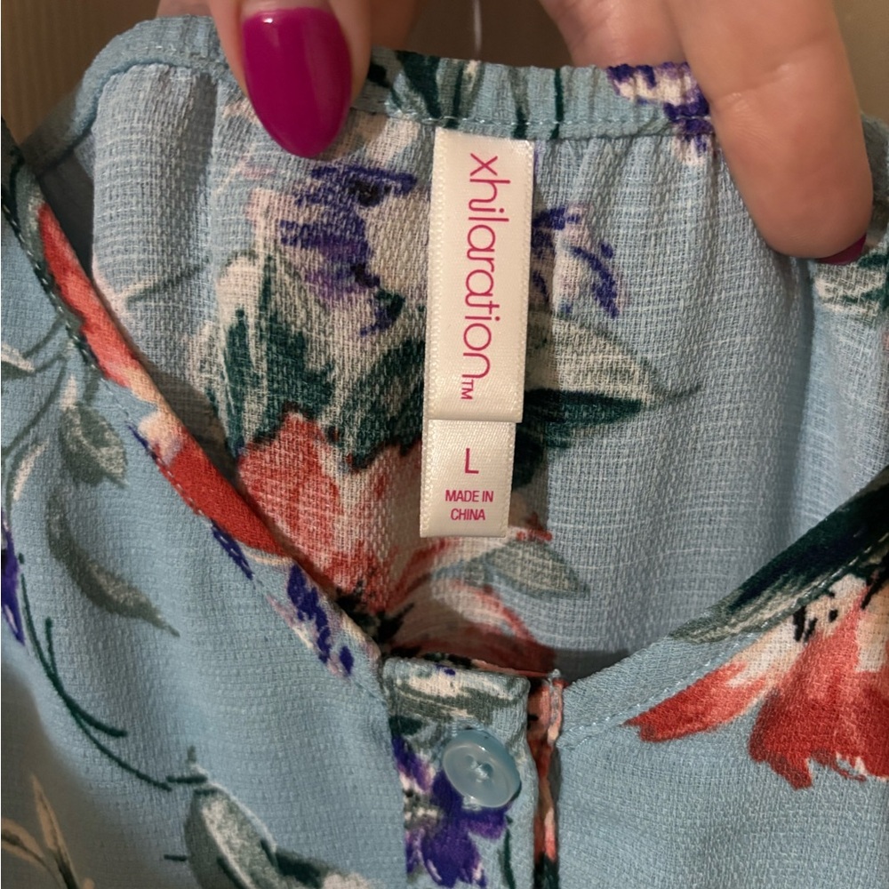 Xhilaration Floral Teal Maxi Dress - Picture 2 of 2